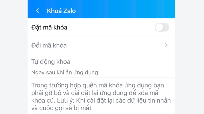 Kh&oacute;a ứng dụng bằng mật khẩu