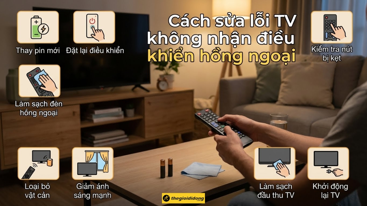 Cách sửa lỗi tivi không nhận điều khiển hồng ngoại Cách sửa lỗi tivi không nhận điều khiển hồng ngoại