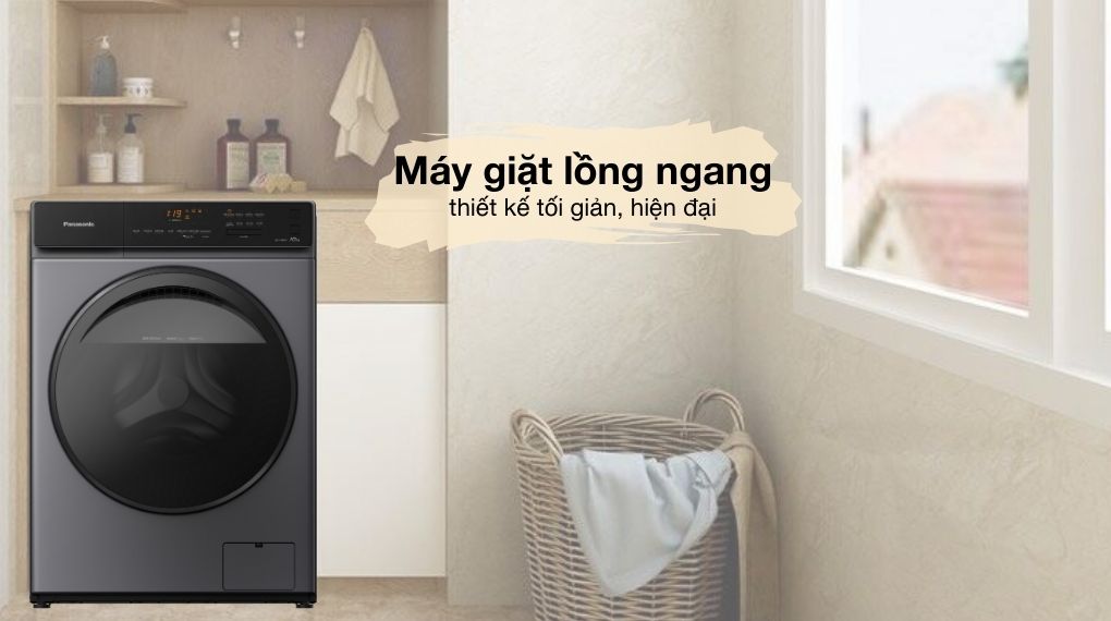Máy giặt Panasonic Inverter 10 kg NA-V10FA1LVT được thiết kế gọn gàng, giúp tiết kiệm không gian lắp đặt