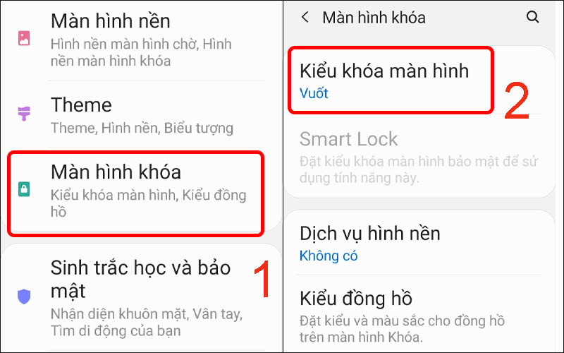 Cách cài đặt cử chỉ vuốt để khóa màn hình