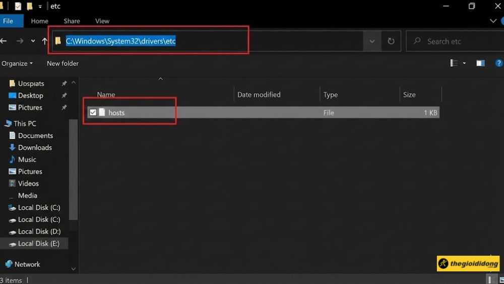 Xác định vị trí file hosts Xác định vị trí file hosts