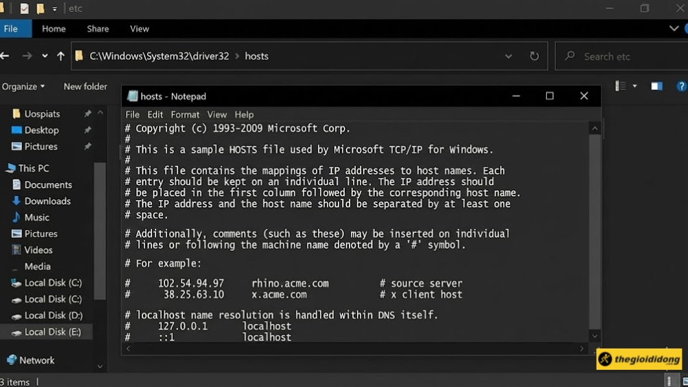 Chỉnh sửa và lưu file hosts Chỉnh sửa và lưu file hosts