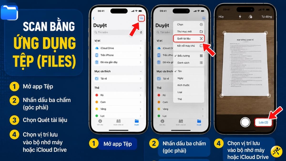 Scan bằng ứng dụng Tệp