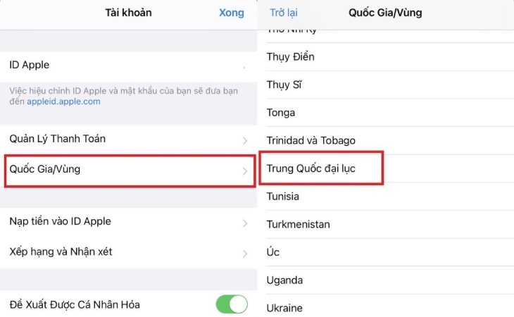 Chuyển vùng trên iPhone