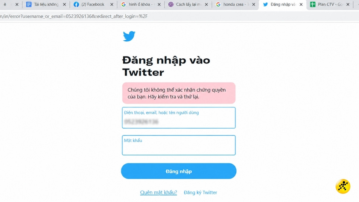 Nhấn Qu&ecirc;n mật khẩu