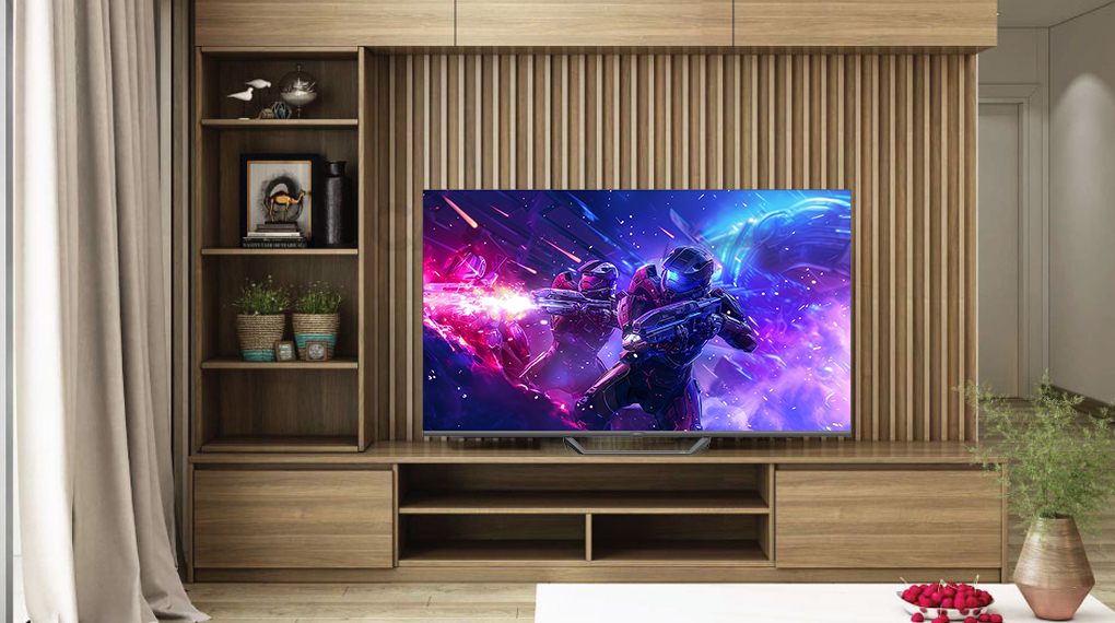 Google Tivi Aqua QLED 4K 55 inch AQT55S80EUX có độ phân giải 4K cho hình ảnh chân thực, rõ nét