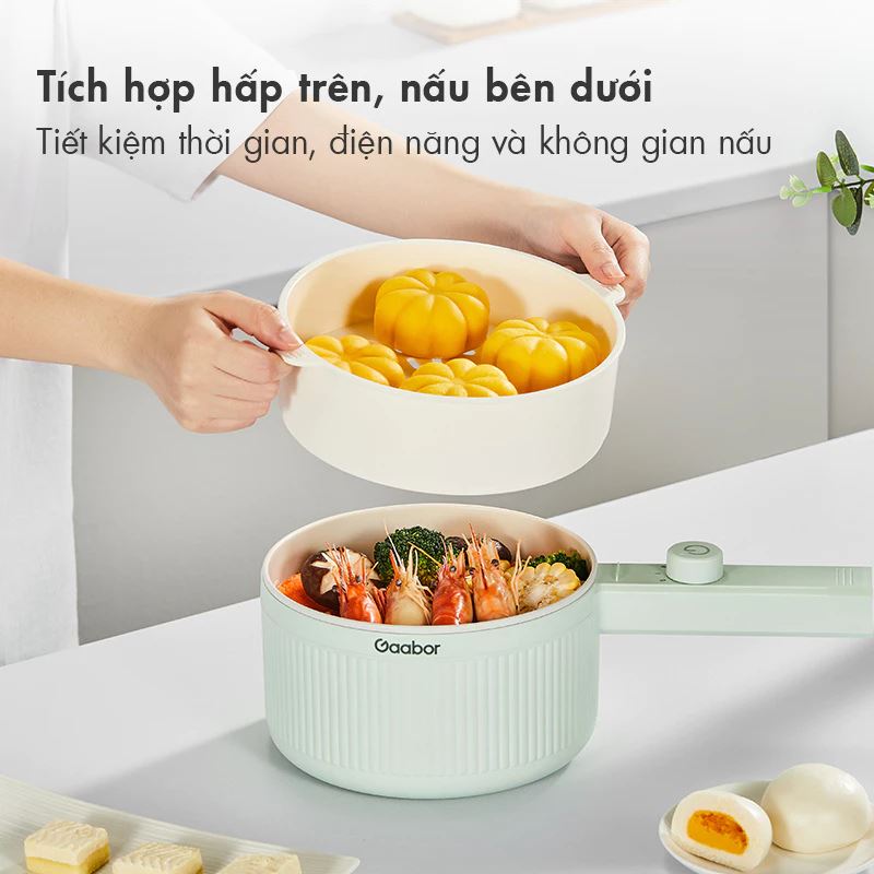Nồi lẩu điện Gaabor EC-20M01A 2 lít  đa chức năng, phục vụ nhiều nhu cầu nấu nướng
