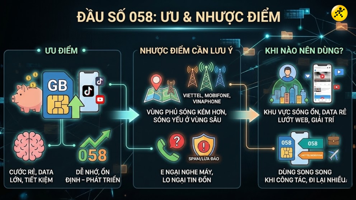 Ưu, nhược điểm đầu số 058, 0583