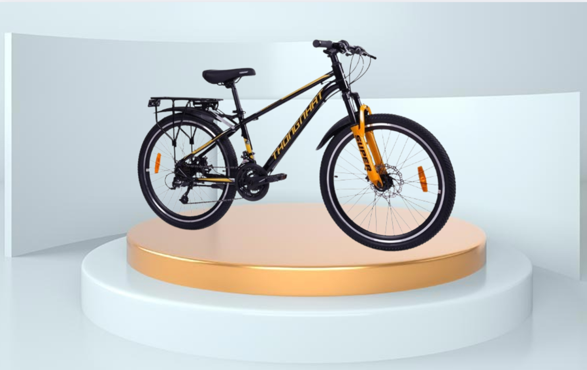 Xe đạp địa hình Thống Nhất Super 24 inch Đen có bộ khung sườn làm từ hợp kim nhôm bền bỉ