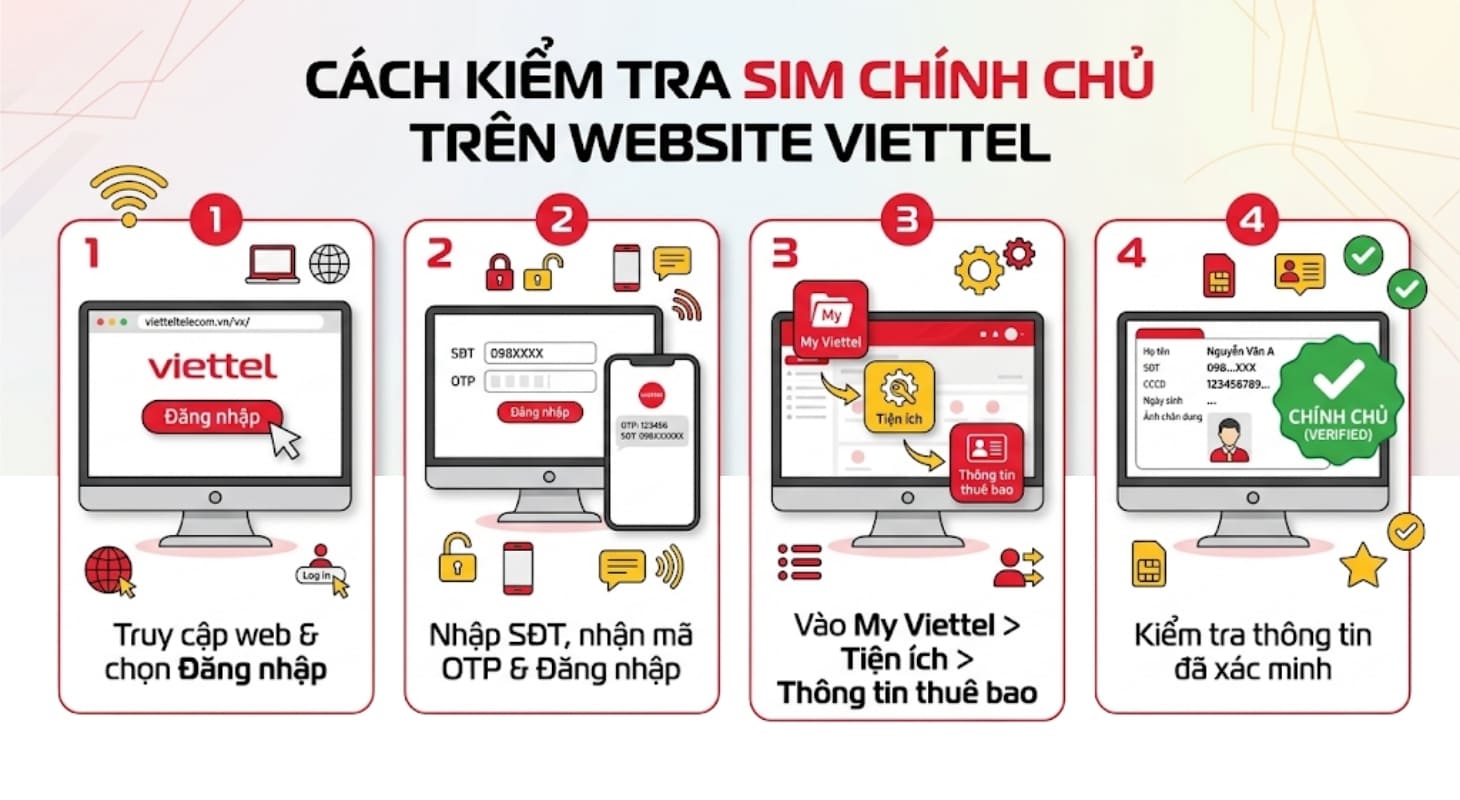 Kiểm tra số điện thoại chính chủ trên website Viettel Kiểm tra số điện thoại chính chủ trên website Viettel