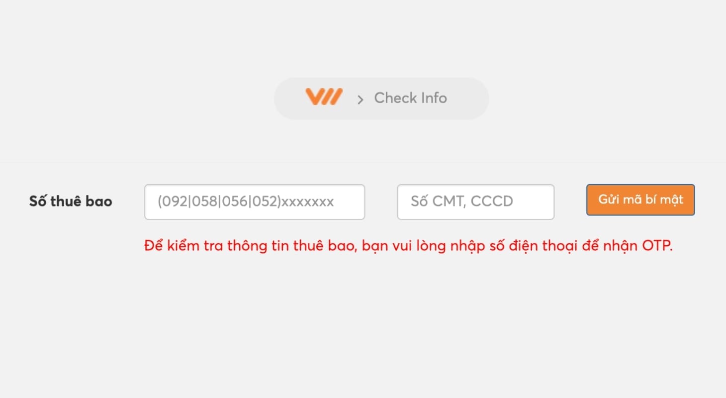 Kiểm tra SIM chính chủ trên website Vietnamobile Kiểm tra SIM chính chủ trên website Vietnamobile