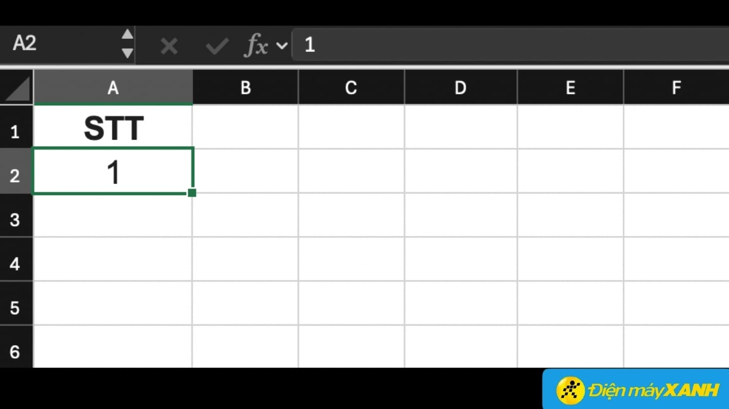 Bắt đầu từ số 1 để sử dụng Stop Value đánh số thứ tự trong Excel