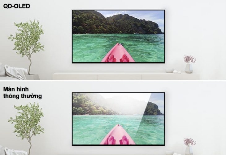 Tivi có công nghệ màn hình QD-OLED cung cấp chất lượng hình ảnh tốt nhất mà không bị phản xạ ánh sáng