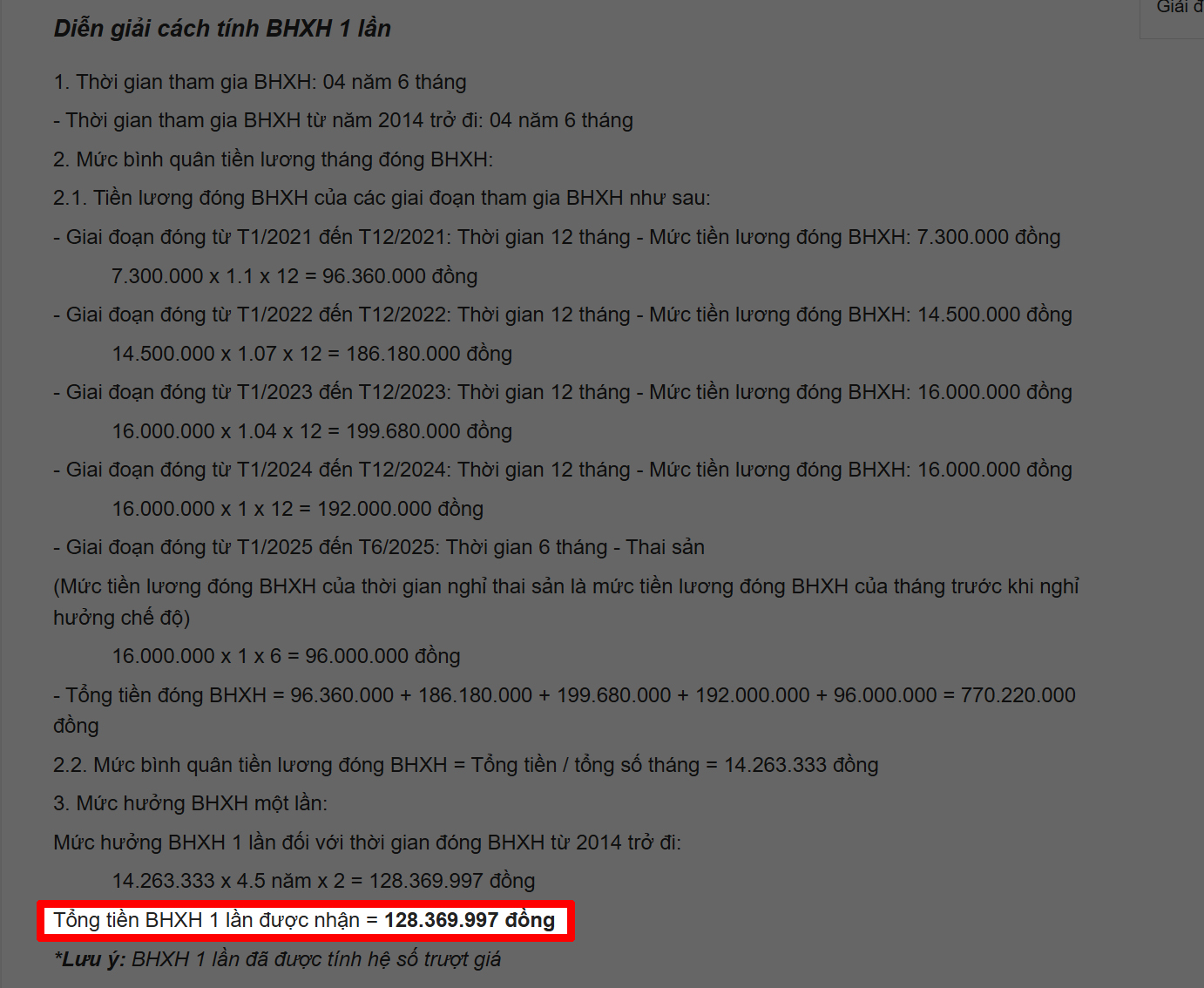 Cách tính Bảo hiểm xã hội 1 lần