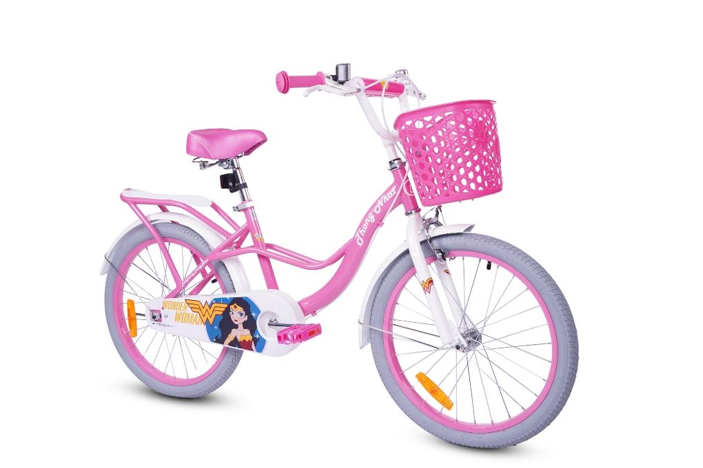 Xe Đạp Trẻ Em Nữ Thống Nhất Wonder Woman 20 inch Hồng phù hợp với các bé từ 6 - 10 tuổi, có chiều cao khoảng 115 - 135 cm