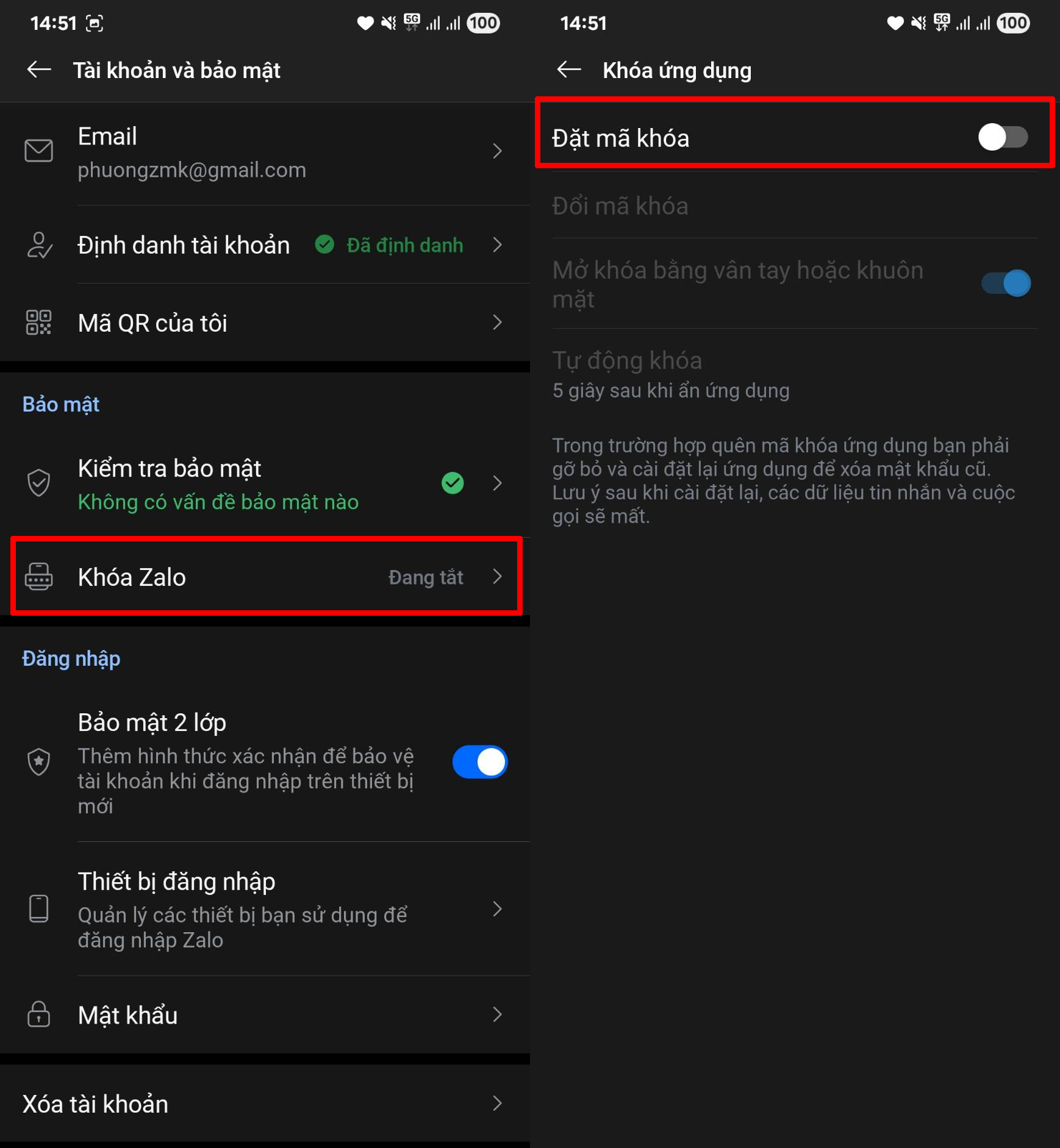 Cách mở khóa Zalo bằng vân tay/khuôn mặt Cách mở khóa Zalo bằng vân tay/khuôn mặt