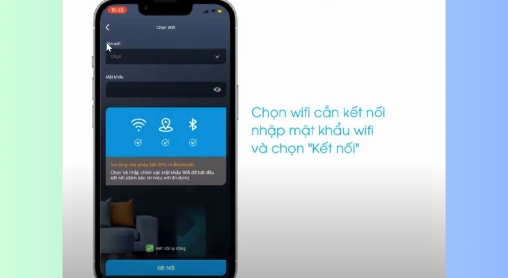 Chọn wifi và nhấn Kết nối