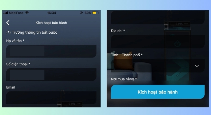 Kích hoạt bảo hành