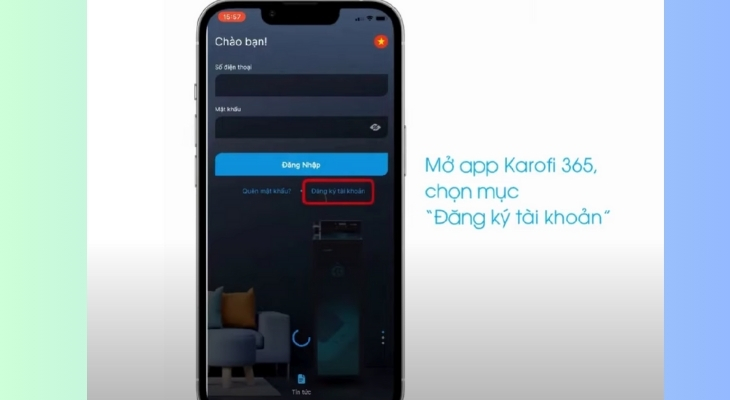 Bắt đầu tạo tài khoản bằng cách nhấn vào nút Đăng ký tài khoản