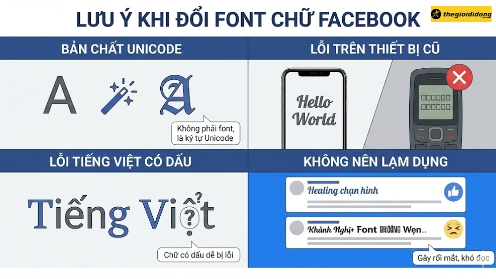 Lưu ý quan trọng khi đổi font chữ Facebook Lưu ý quan trọng khi đổi font chữ Facebook