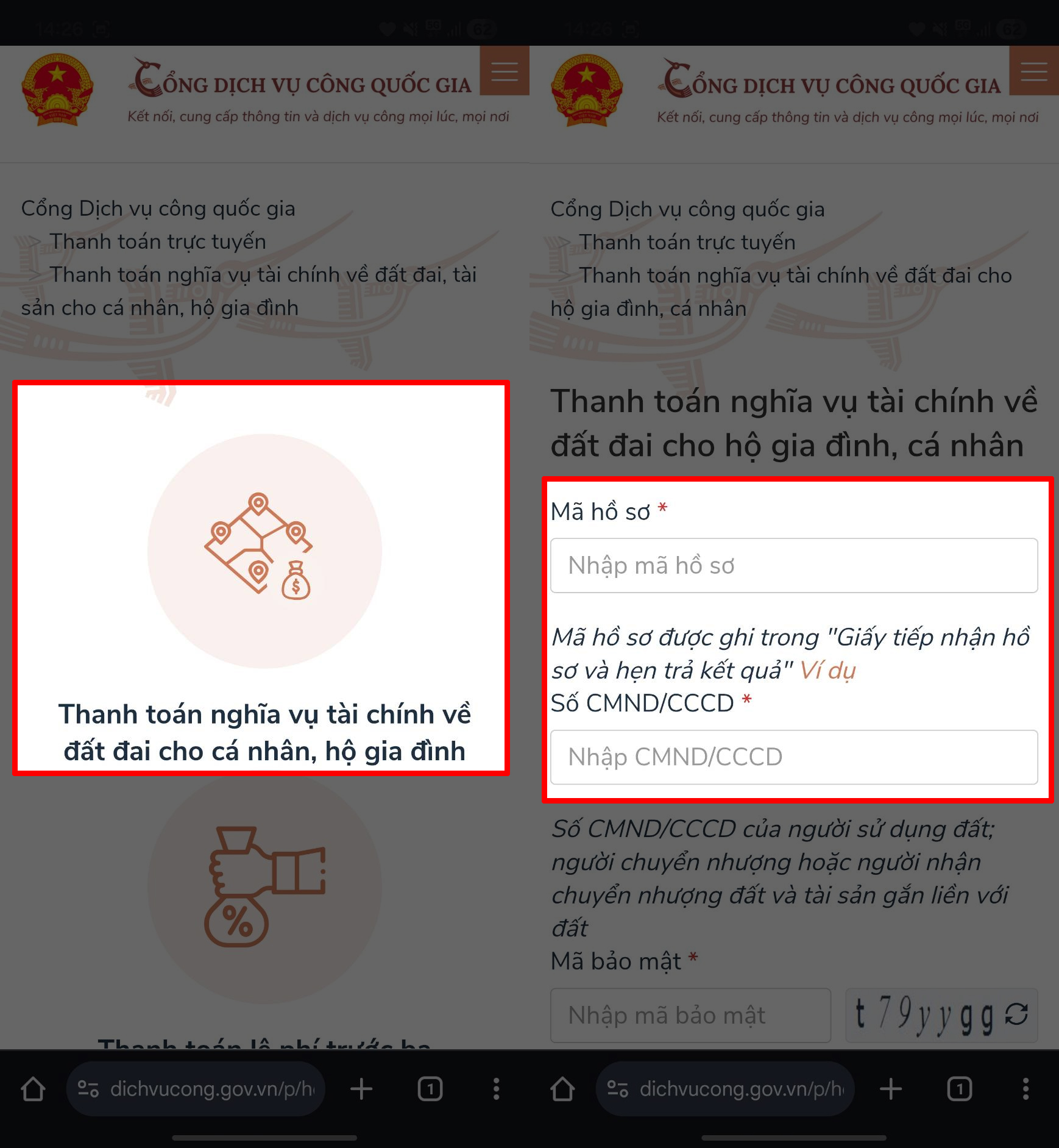 Cách đóng thuế đất online