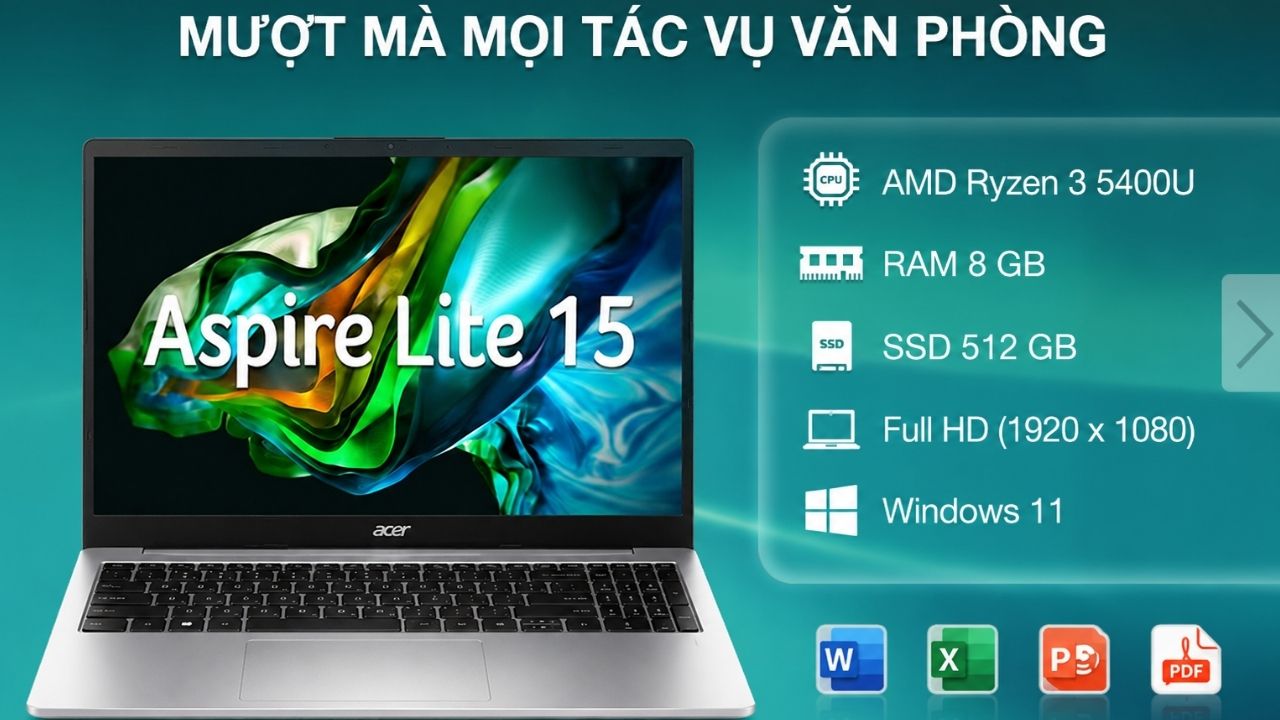 Laptop Acer Aspire Lite 15 AL15-46P-R73C (Ryzen 3 5400U)
