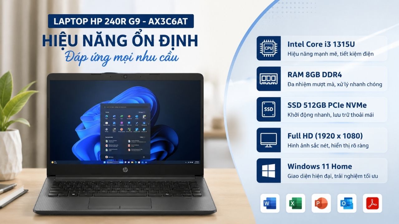 Laptop HP 240R G9 - AX3C6AT