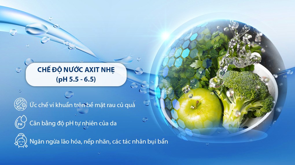 Máy lọc nước RO nóng nguội lạnh Hydrogen ion kiềm Mutosi MP-P89K 9 lõi tạo ra nguồn nước có độ pH tương tự như độ pH tự nhiên của da và tóc