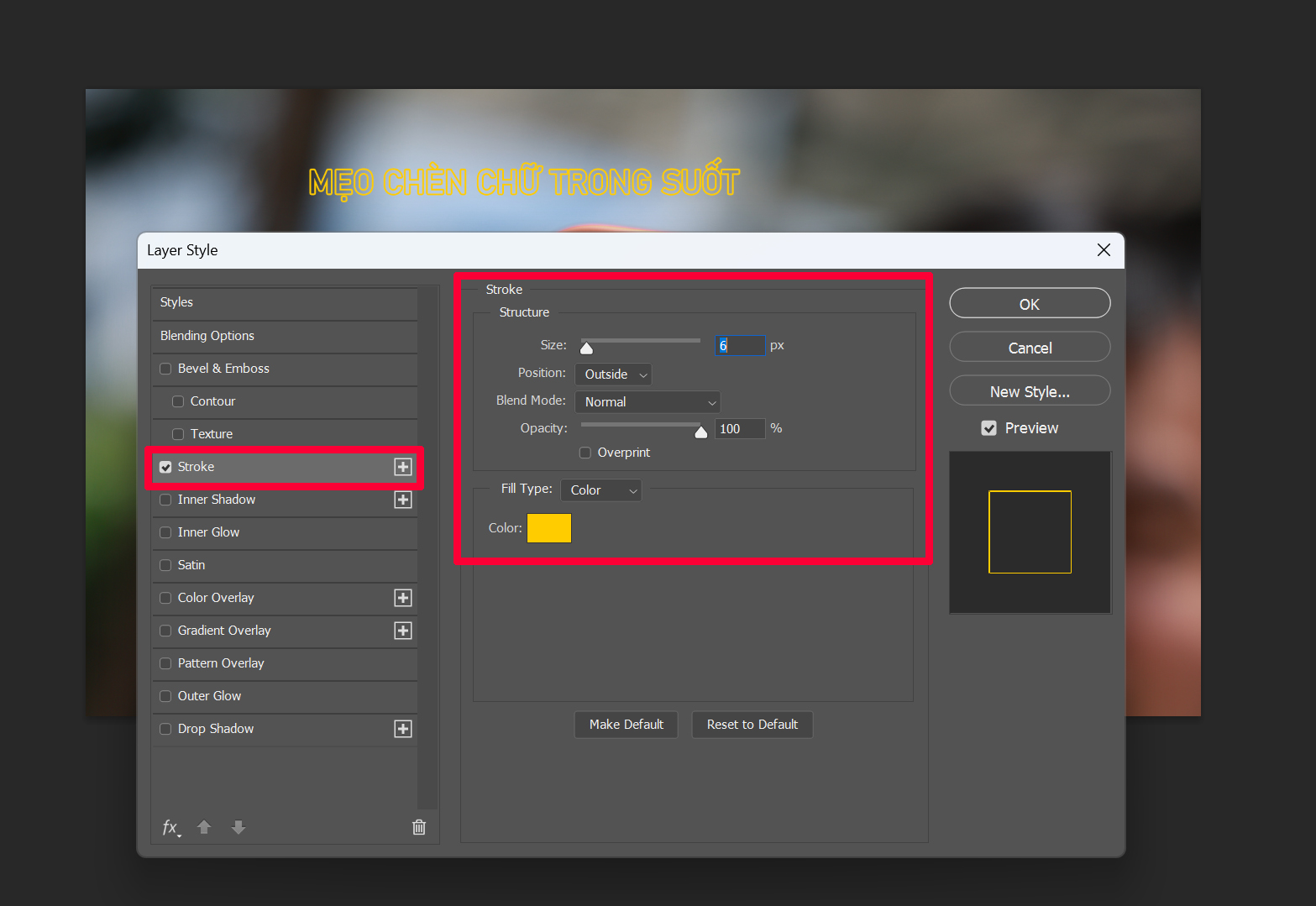 Cách Làm Chữ Trong Suốt Trong Photoshop