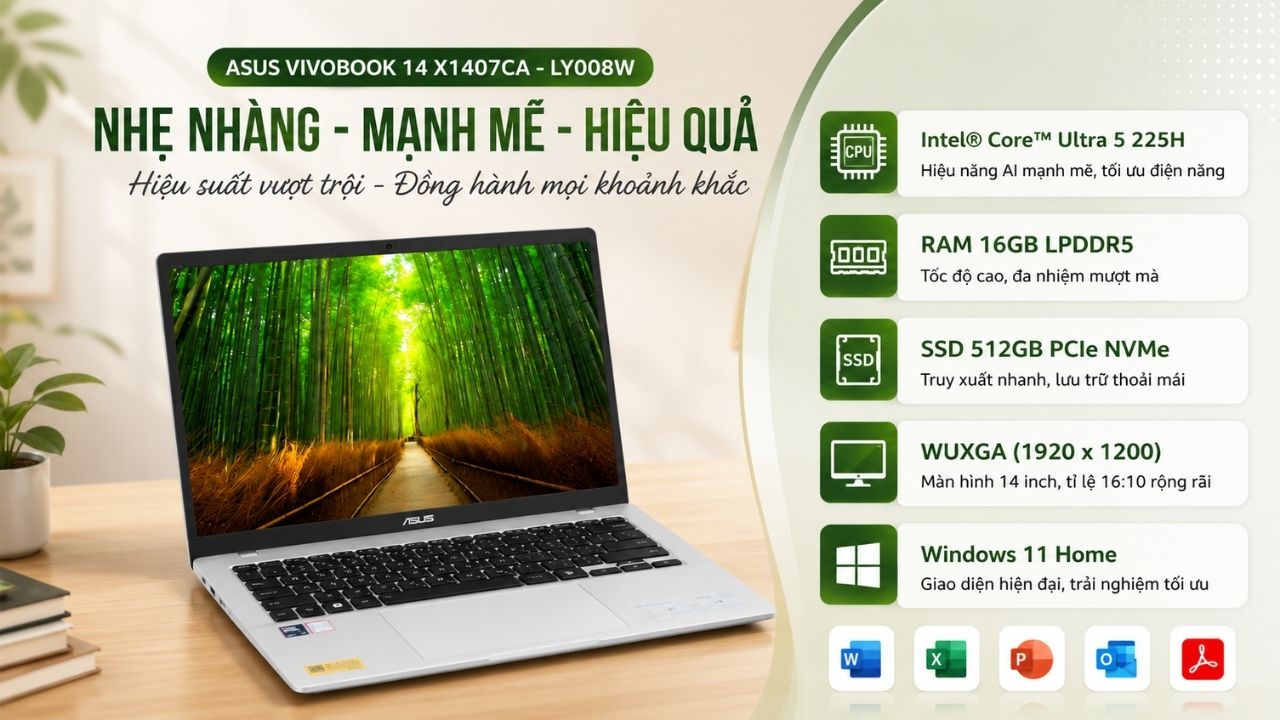 Laptop ASUS Vivobook 14 X1407CA (Core Ultra 5 225H) Laptop ASUS Vivobook 14 X1407CA (Core Ultra 5 225H)