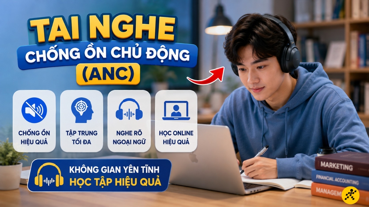 Tai nghe chống ồn (ANC) & Học tập trực tuyến Tai nghe chống ồn (ANC) & Học tập trực tuyến