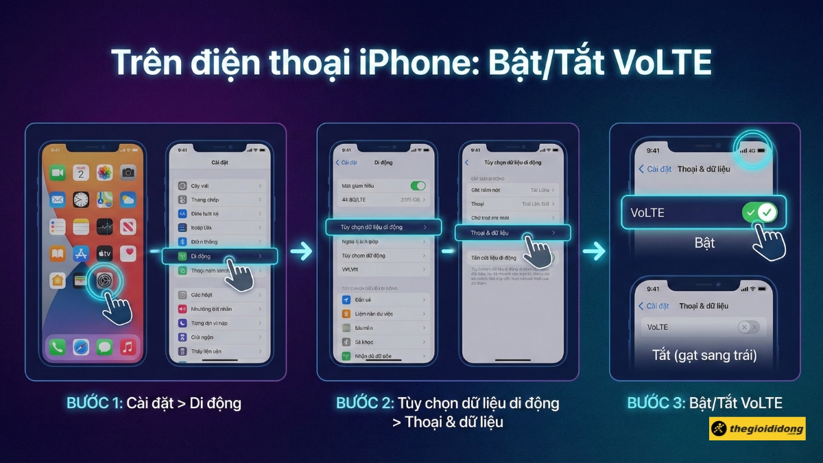 C&aacute;ch bật, tắt VoLTE tr&ecirc;n điện thoại iPhone