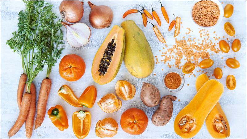 Beta carotene có nhiều trong các loại rau củ màu cam, vàng, đỏ Beta carotene có nhiều trong các loại rau củ màu cam, vàng, đỏ