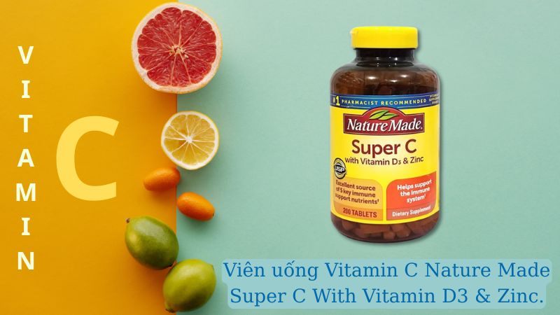 Viên uống Vitamin C Nature Made Super C With Vitamin D3 & Zinc. Viên uống Vitamin C Nature Made Super C With Vitamin D3 & Zinc.