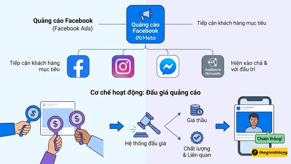 Quảng c&aacute;o Facebook (Facebook Ads) l&agrave; dịch vụ quảng c&aacute;o trả ph&iacute; của Meta