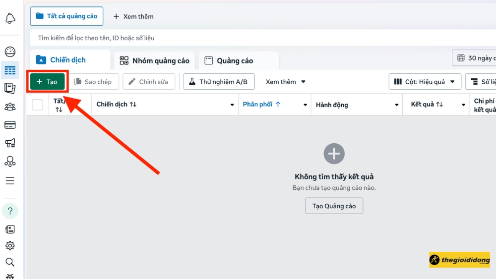 Nhấn v&agrave;o n&uacute;t + Tạo m&agrave;u xanh l&aacute;