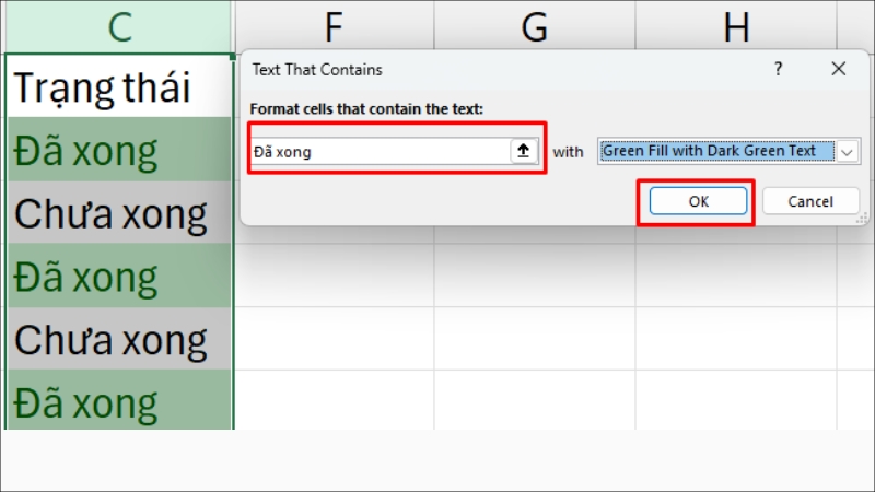 Nhập từ kh&oacute;a bạn muốn t&igrave;m > Nhấn Ok