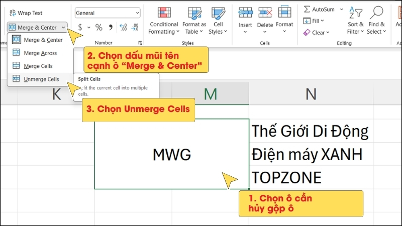 Hủy gộp ô Ummerge Cells