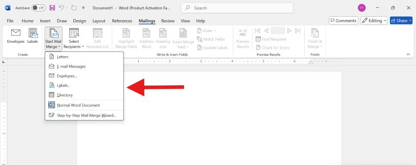 Các tùy chọn khi dùng tính năng Mail merge Các tùy chọn khi dùng tính năng Mail merge