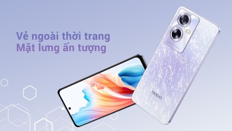 Khung viền hợp kim chắc chắn, mặt lưng kính với hiệu ứng lông vũ