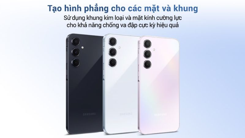 Khung kim loại và màn hình kính cường lực Gorilla Glass 7+