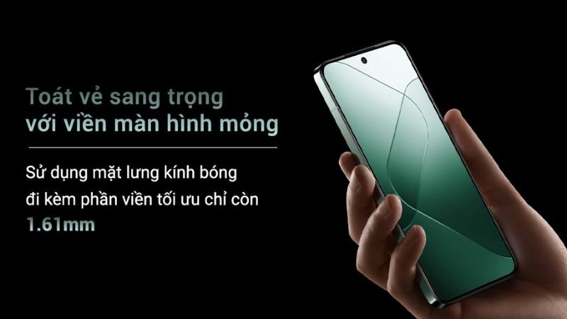 Mặt lưng kính bóng cùng khung viền mỏng