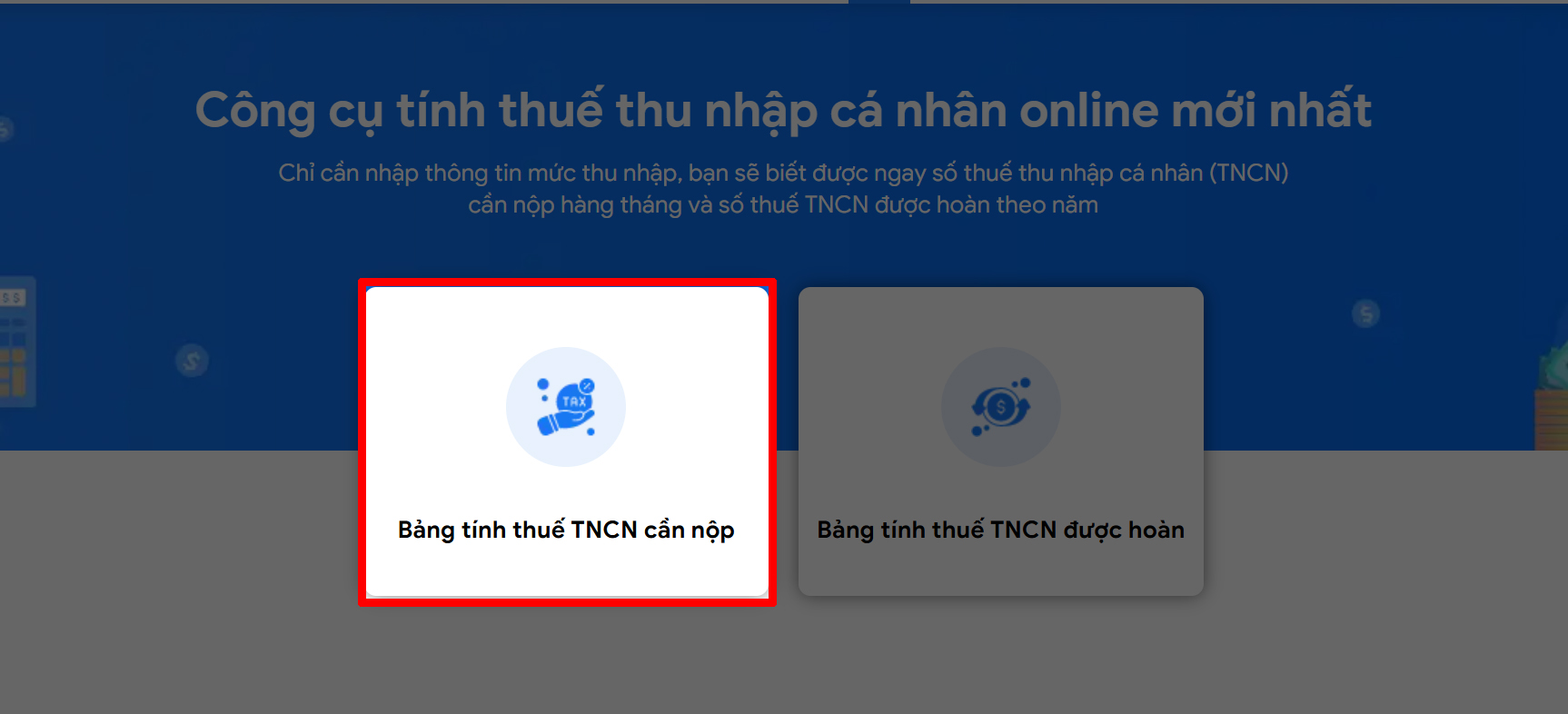 Cách tính thuế TNCN online