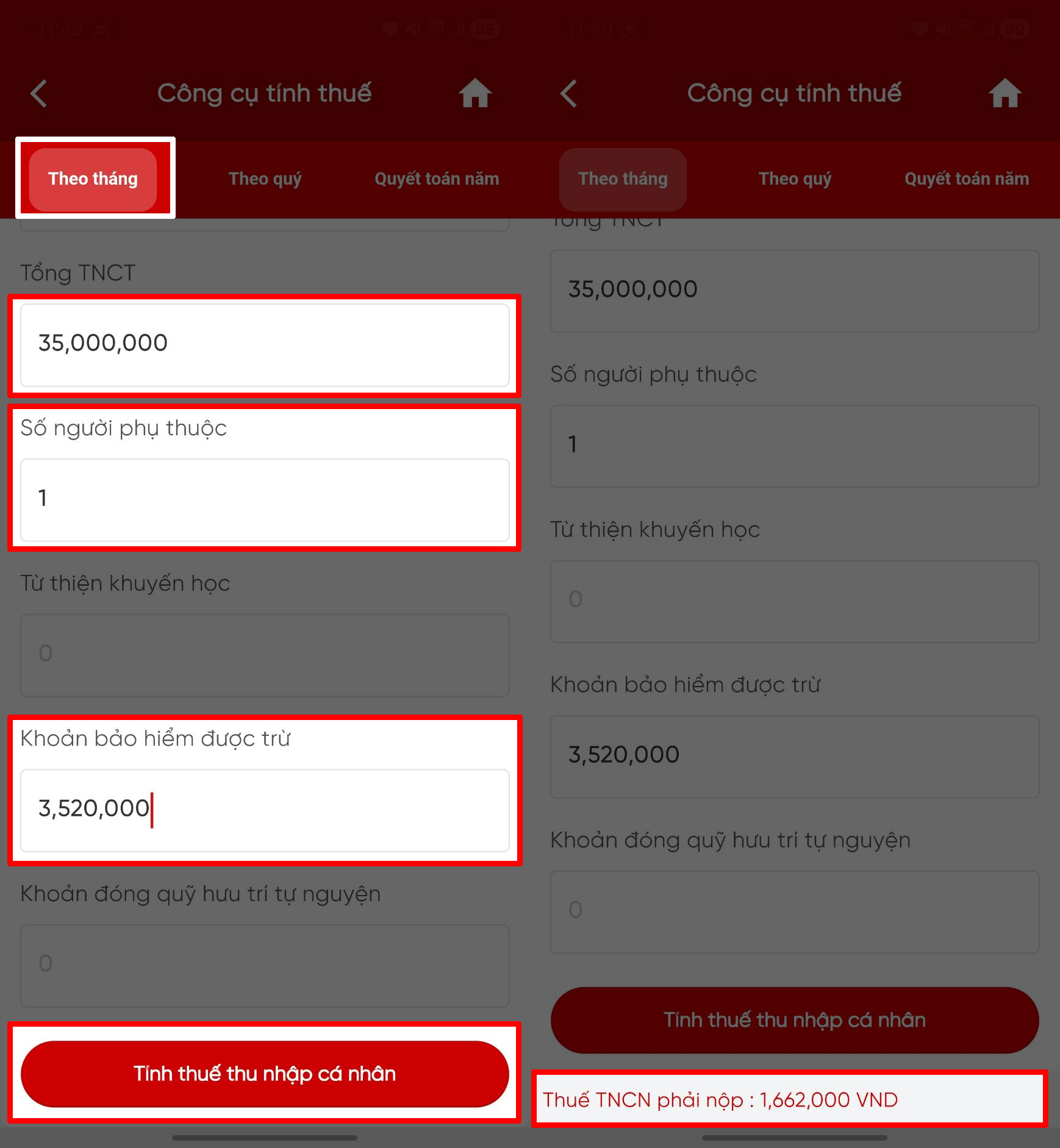 Cách tính thuế TNCN online mới nhất 2026