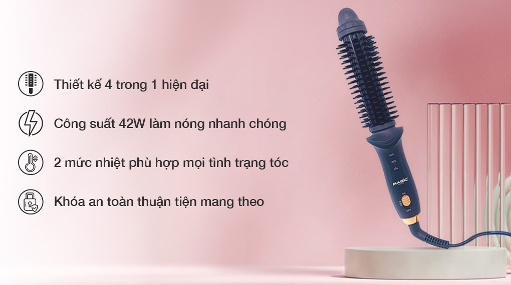 Lược điện chải tóc Magic B-42 có thiết kế đơn giản nhưng có thể giúp người dùng tạo kiểu tóc nhanh chóng