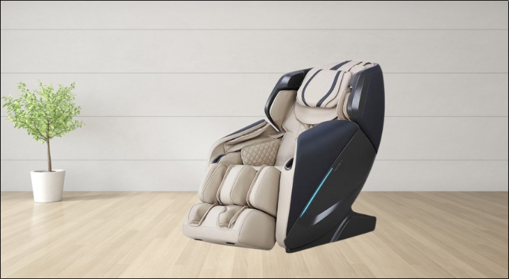 Ghế massage Poongsan MCP-501-BR với con lăn massage 4D đa chiều, mô phỏng nhiều kỹ thuật như xoa bóp, đấm, vỗ, Shiatsu