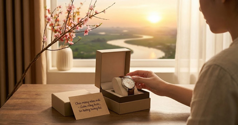 Đồng hồ quà Tết gửi gắm sự điềm tĩnh, vững vàng, nhắc ta tin vào tương lai và vượt thử thách