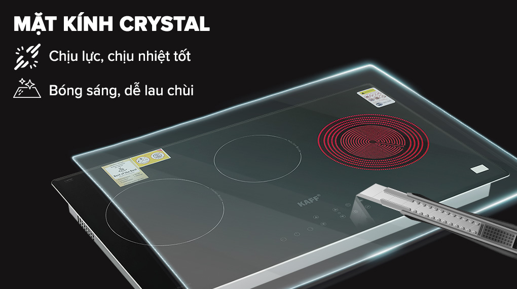 Bếp từ hồng ngoại 3 vùng nấu lắp âm KAFF KF-IC3801