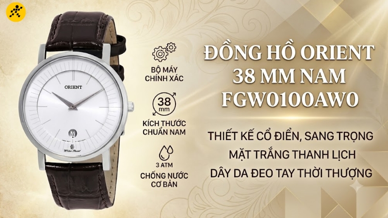 Đồng hồ ORIENT 38 mm Nam FGW0100AW0 Đồng hồ ORIENT 38 mm Nam FGW0100AW0