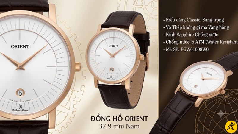 Đồng hồ ORIENT 37.9 mm Nam FGW01008W0 Đồng hồ ORIENT 37.9 mm Nam FGW01008W0